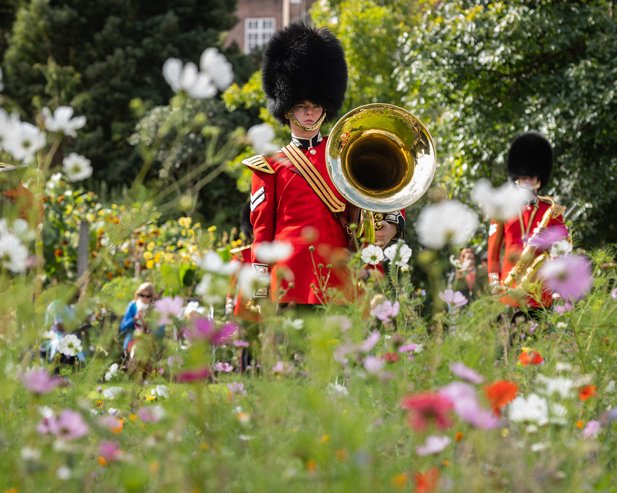 Military bandsman at the Chelsea Physic Garden