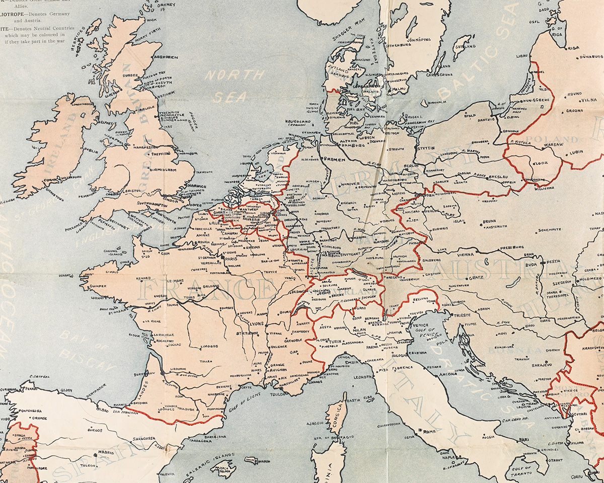 ‘Moran’s War Map’ of Europe, 1914